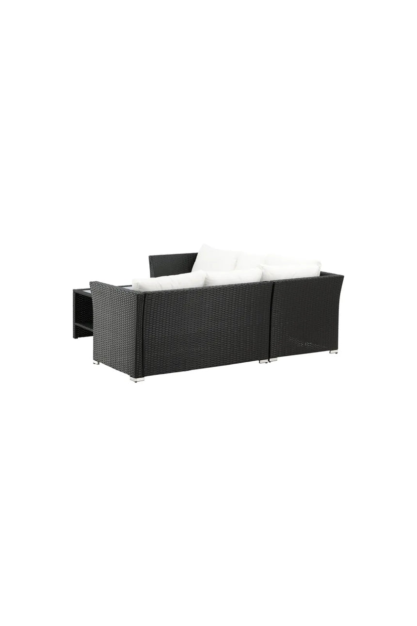 Outdoor Set Haiti aus schwarzem Geflecht mit weißen Kissen von Venture Home – Bild 3