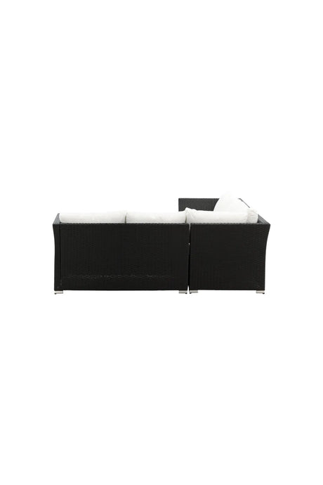 Outdoor Set Haiti aus schwarzem Geflecht mit weißen Kissen von Venture Home – Bild 4