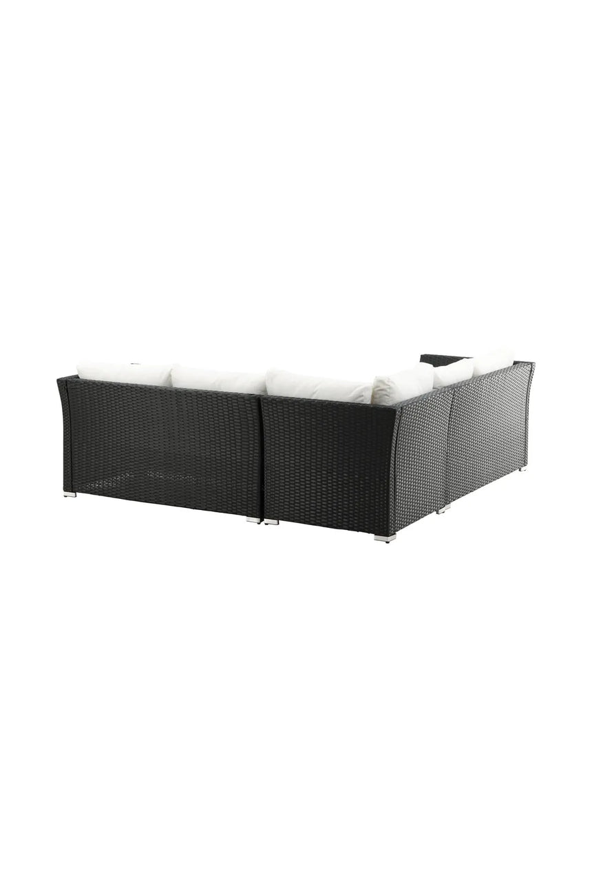 Outdoor Set Haiti aus schwarzem Geflecht mit weißen Kissen von Venture Home – Bild 5