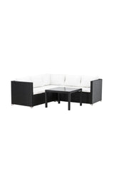 Outdoor Set Kuba aus schwarzem Geflecht mit weißen Kissen von Venture Home – Bild 2