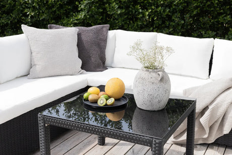 Outdoor Set Kuba aus schwarzem Geflecht mit weißen Kissen von Venture Home – Bild 26