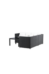 Outdoor Set Kuba aus schwarzem Geflecht mit weißen Kissen von Venture Home – Bild 5