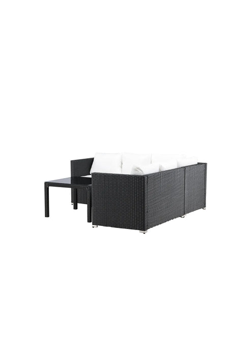 Outdoor Set Kuba aus schwarzem Geflecht mit weißen Kissen von Venture Home – Bild 5