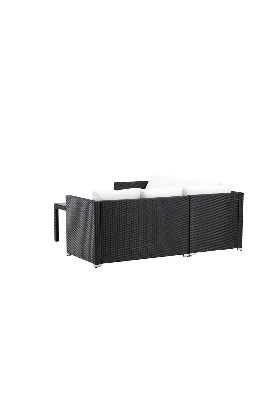 Outdoor Set Kuba aus schwarzem Geflecht mit weißen Kissen von Venture Home – Bild 6