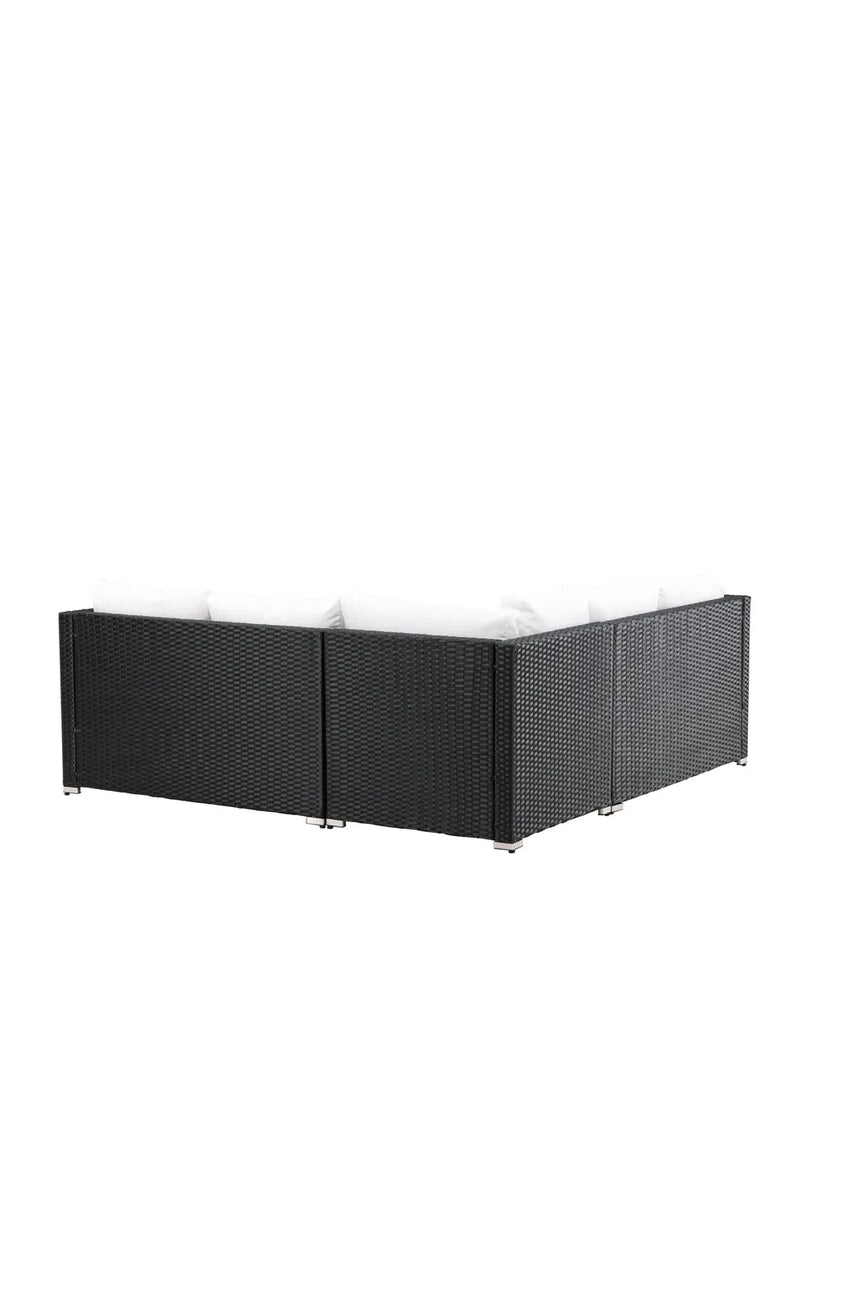 Outdoor Set Kuba aus schwarzem Geflecht mit weißen Kissen von Venture Home – Bild 8