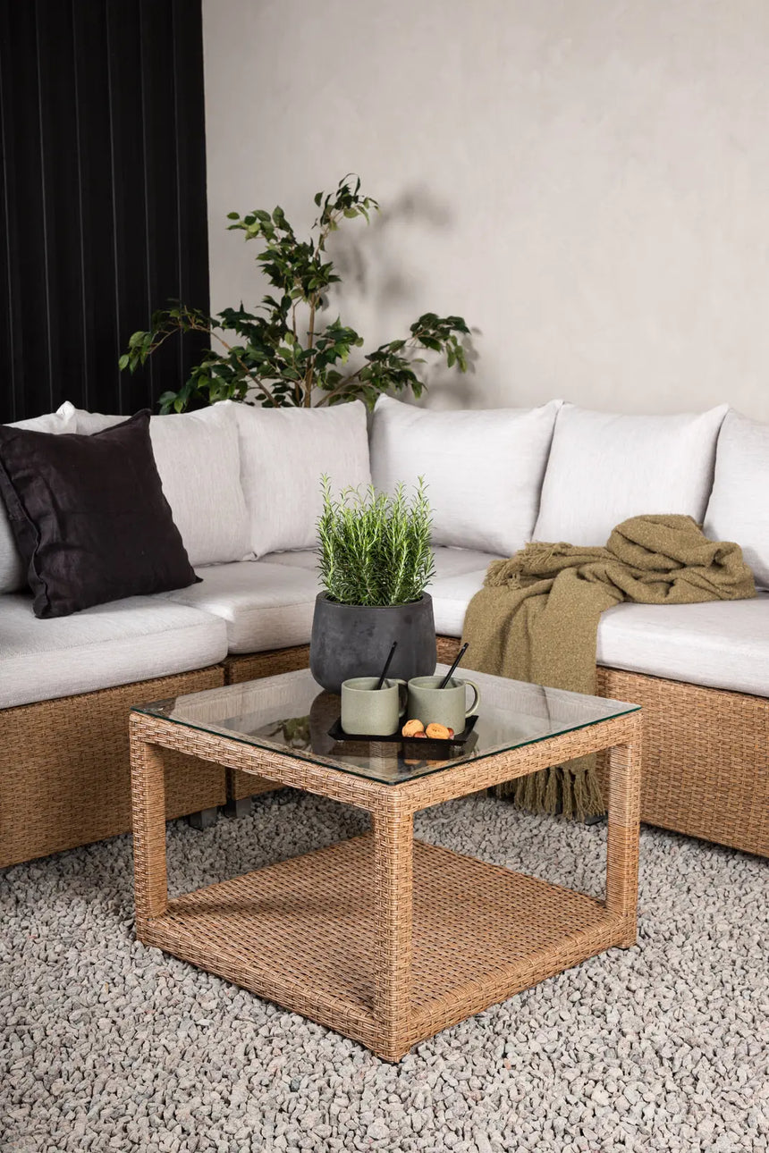 Outdoor Set Vamos aus Kunststoffgeflecht mit Kissen in Nature/Sand von Venture Home – Bild 18