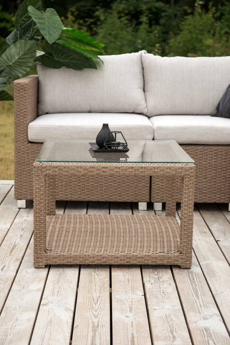 Outdoor Set Vamos aus Kunststoffgeflecht mit Kissen in Nature/Sand von Venture Home – Bild 20