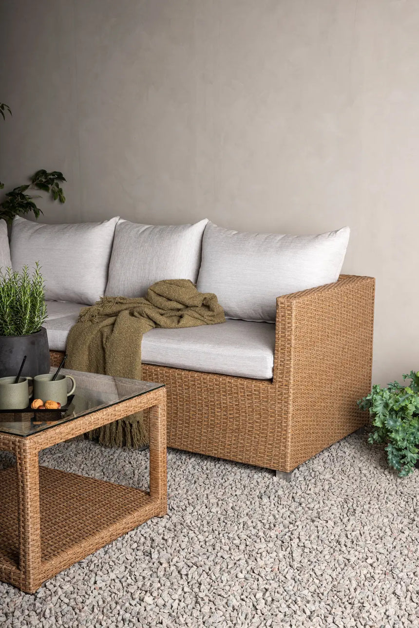 Outdoor Set Vamos aus Kunststoffgeflecht mit Kissen in Nature/Sand von Venture Home – Bild 22