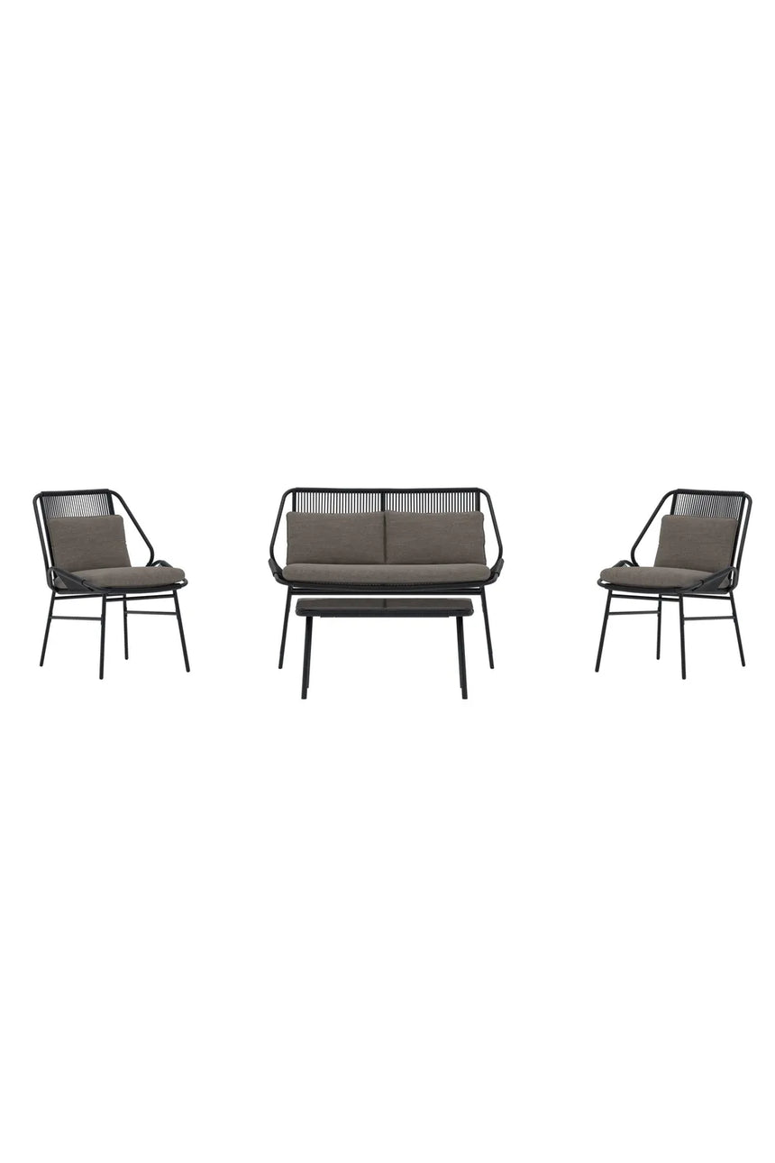 Outdoor Sitzgruppe-Set Zakynthos in Schwarz/Braun von Venture Home – Bild 1