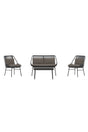 Outdoor Sitzgruppe-Set Zakynthos in Schwarz/Braun von Venture Home – Bild 1