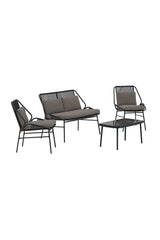 Outdoor Sitzgruppe-Set Zakynthos in Schwarz/Braun von Venture Home – Bild 2
