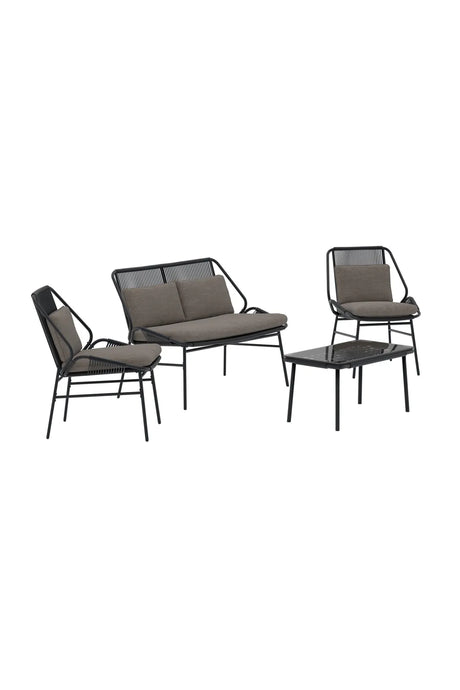 Outdoor Sitzgruppe-Set Zakynthos in Schwarz/Braun von Venture Home – Bild 2