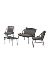 Outdoor Sitzgruppe-Set Zakynthos in Schwarz/Braun von Venture Home – Bild 3