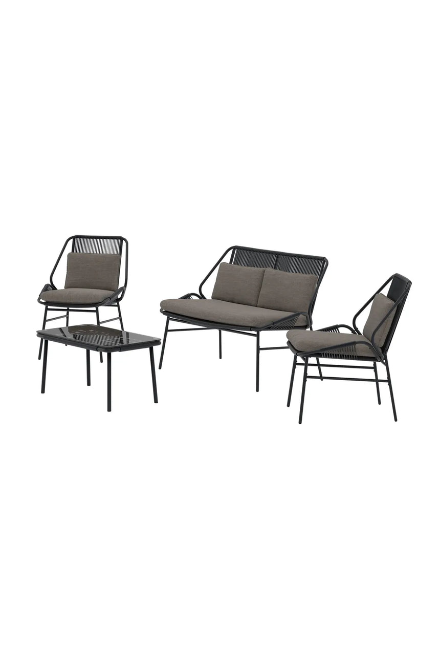 Outdoor Sitzgruppe-Set Zakynthos in Schwarz/Braun von Venture Home – Bild 3