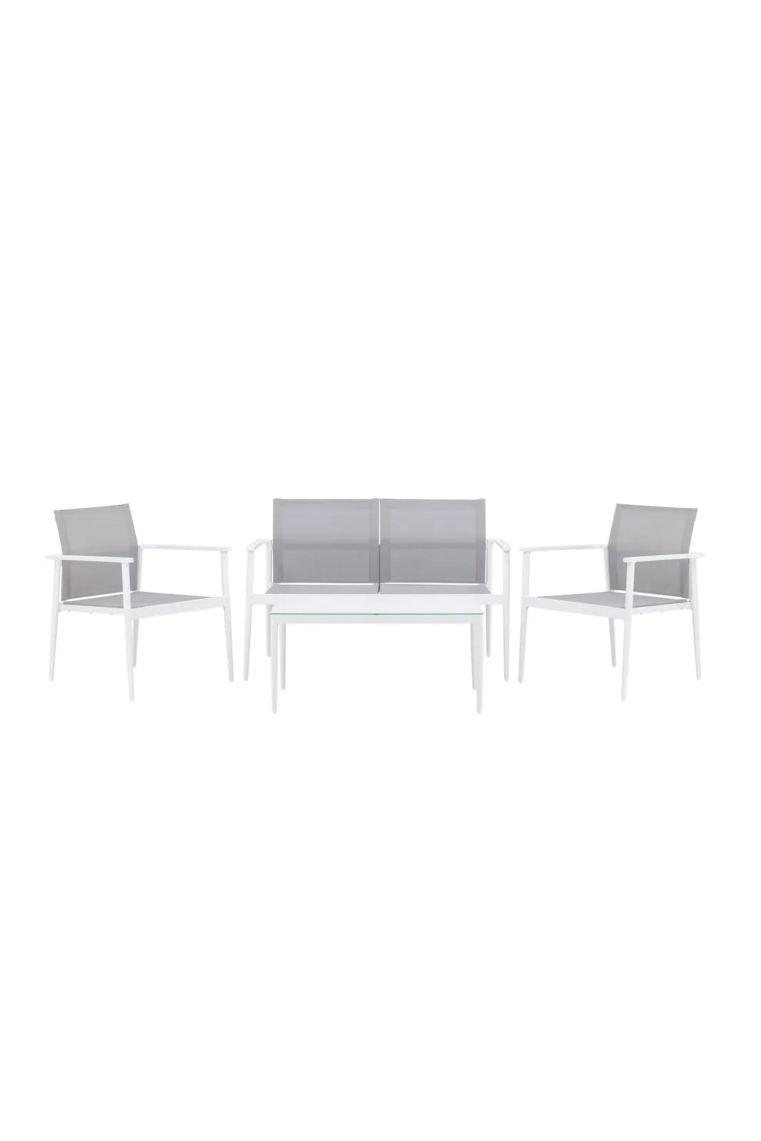 Outdoor Sitzgruppen-Set Break aus Aluminium und Textilene in Weiss und Grau von Venture Home – Bild 1