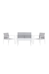 Outdoor Sitzgruppen-Set Break aus Aluminium und Textilene in Weiss und Grau von Venture Home – Bild 1
