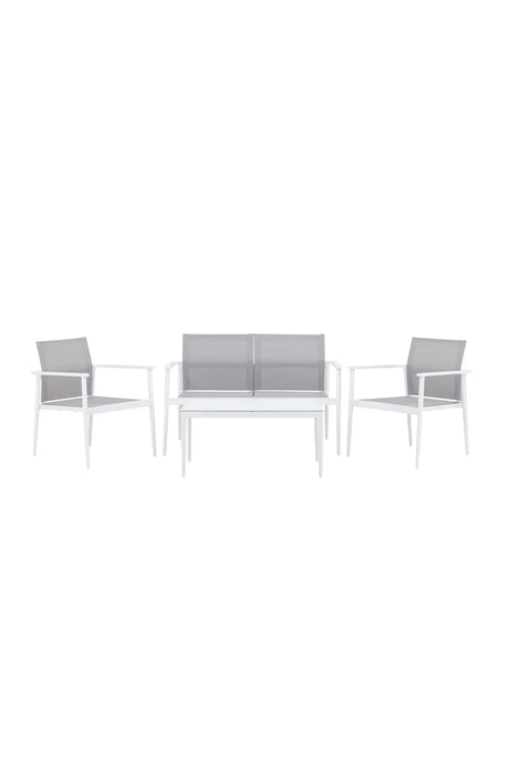 Outdoor Sitzgruppen-Set Break aus Aluminium und Textilene in Weiss und Grau von Venture Home – Bild 1