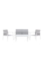 Outdoor Sitzgruppen-Set Break aus Aluminium und Textilene in Weiss und Grau von Venture Home – Bild 1