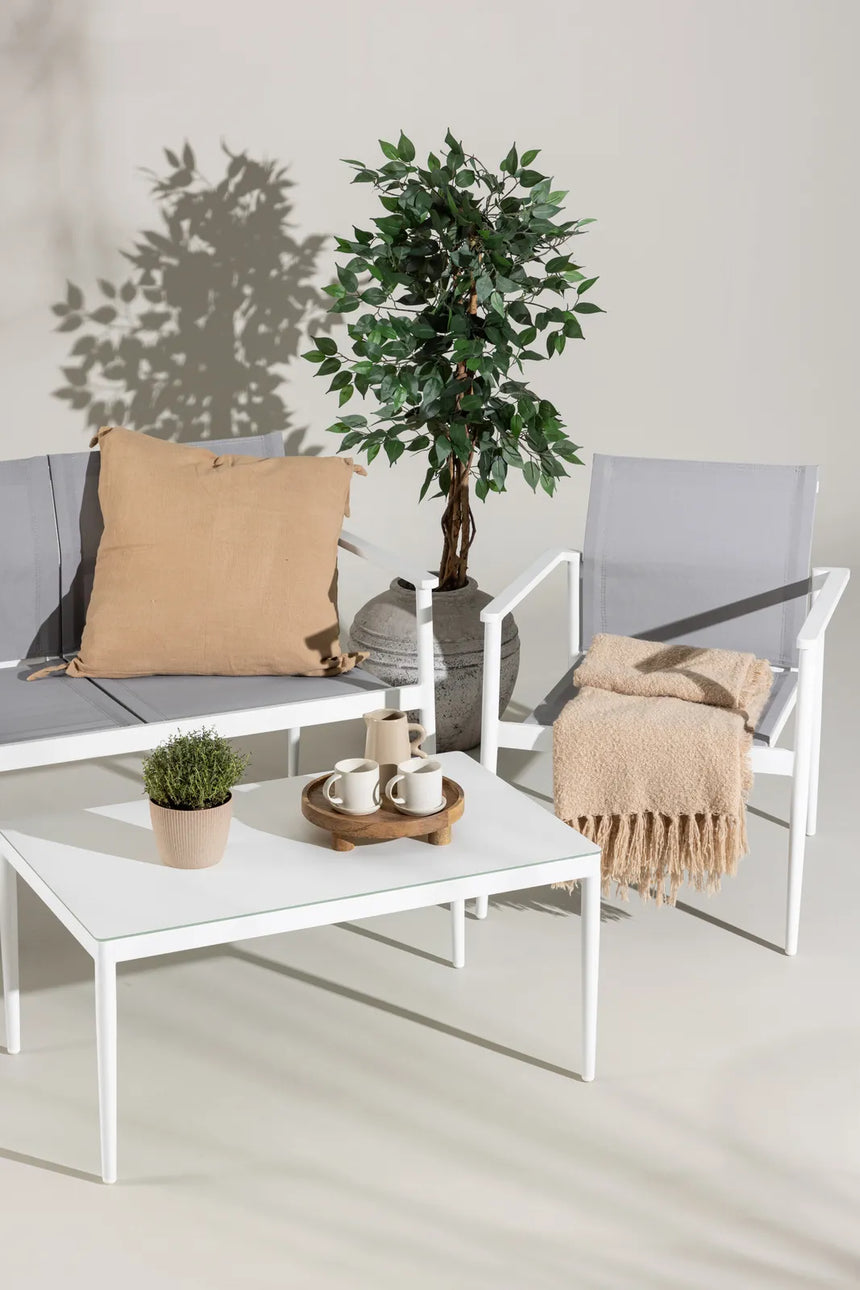 Outdoor Sitzgruppen-Set Break aus Aluminium und Textilene in Weiss und Grau von Venture Home – Bild 14