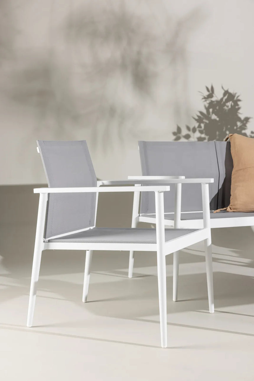 Outdoor Sitzgruppen-Set Break aus Aluminium und Textilene in Weiss und Grau von Venture Home – Bild 17