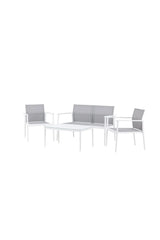 Outdoor Sitzgruppen-Set Break aus Aluminium und Textilene in Weiss und Grau von Venture Home – Bild 2