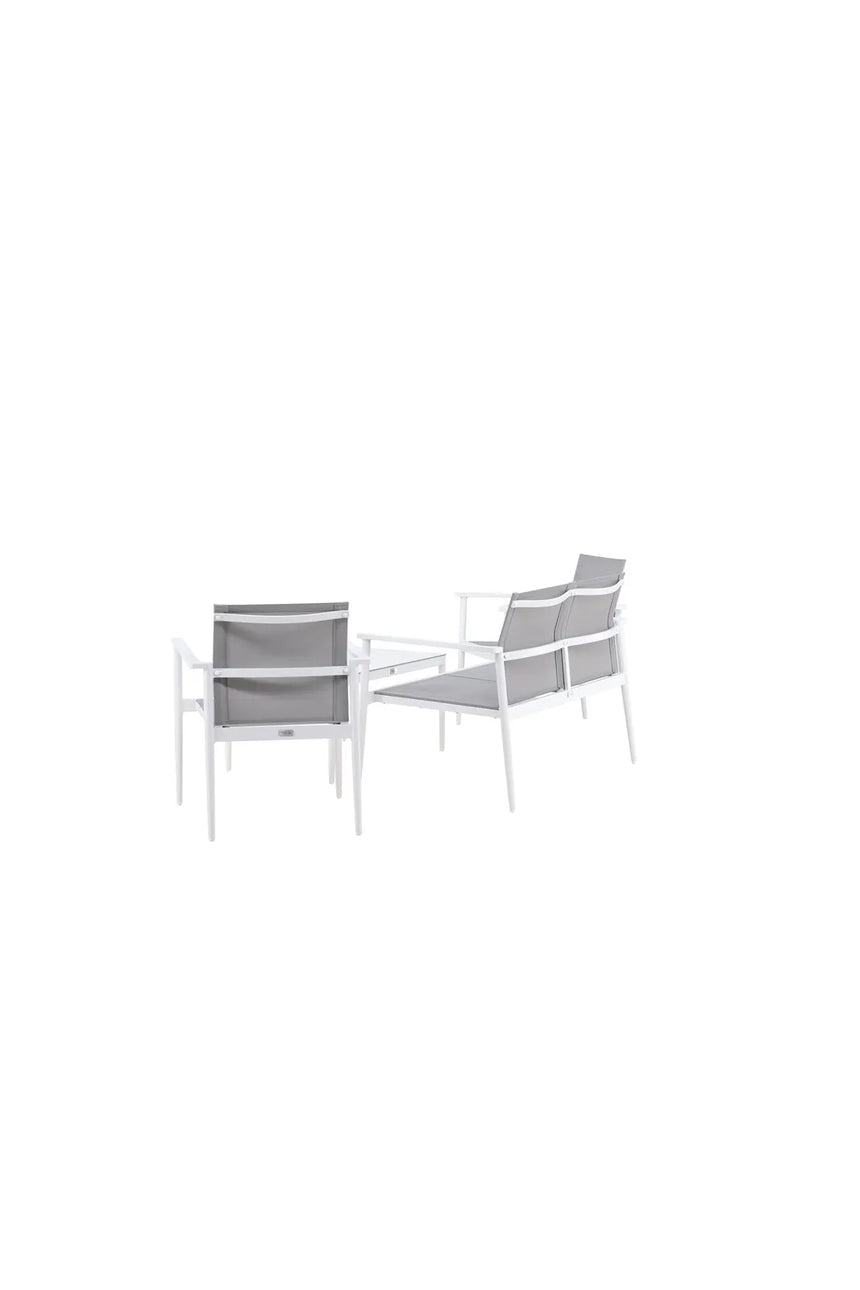 Outdoor Sitzgruppen-Set Break aus Aluminium und Textilene in Weiss und Grau von Venture Home – Bild 5
