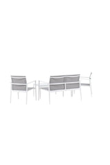 Outdoor Sitzgruppen-Set Break aus Aluminium und Textilene in Weiss und Grau von Venture Home – Bild 6