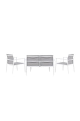 Outdoor Sitzgruppen-Set Break aus Aluminium und Textilene in Weiss und Grau von Venture Home – Bild 7