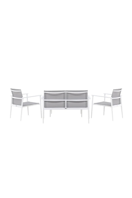 Outdoor Sitzgruppen-Set Break aus Aluminium und Textilene in Weiss und Grau von Venture Home – Bild 7