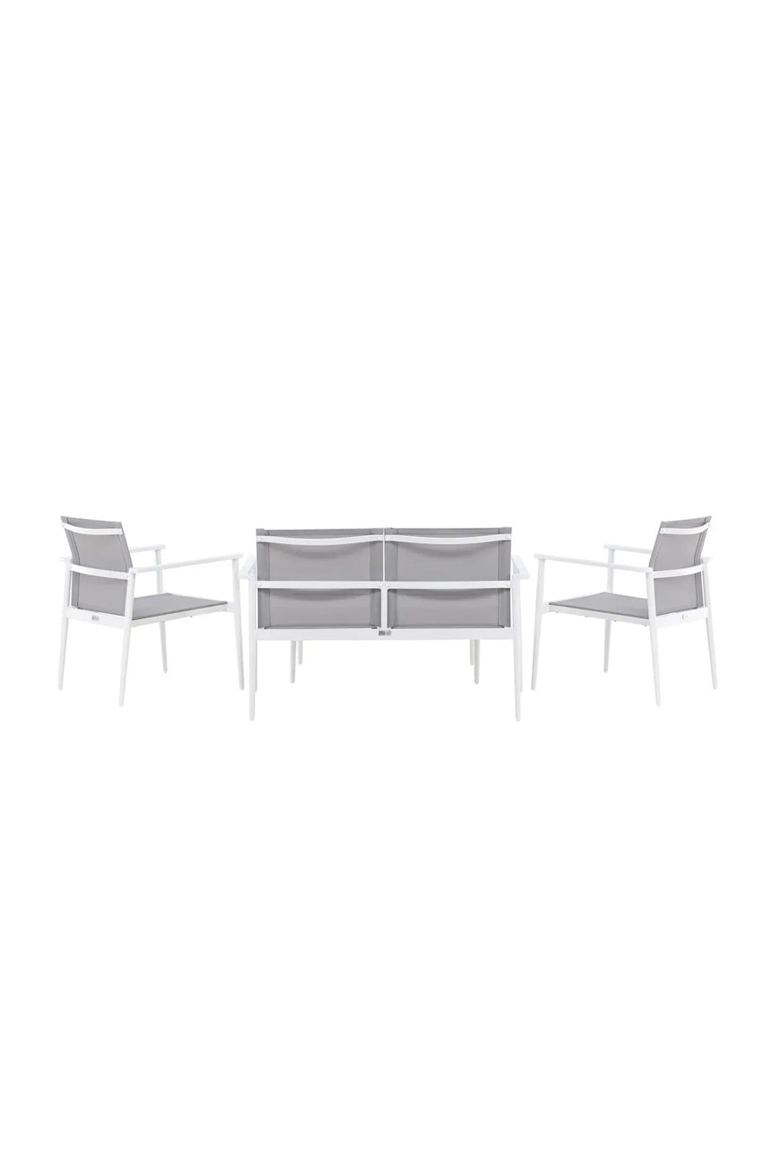 Outdoor Sitzgruppen-Set Break aus Aluminium und Textilene in Weiss und Grau von Venture Home – Bild 7