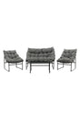 Outdoor Sofa-Set Tina aus Stahl mit Glas Tischplatte in Schwarz/Grau von Venture Home – Bild 1