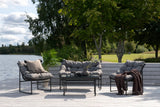 Outdoor Sofa-Set Tina aus Stahl mit Glas Tischplatte in Schwarz/Grau von Venture Home – Bild 23
