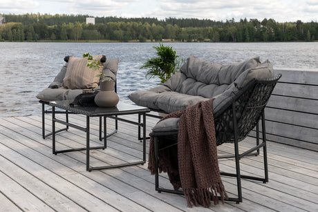 Outdoor Sofa-Set Tina aus Stahl mit Glas Tischplatte in Schwarz/Grau von Venture Home – Bild 26