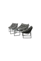 Outdoor Sofa-Set Tina aus Stahl mit Glas Tischplatte in Schwarz/Grau von Venture Home – Bild 3