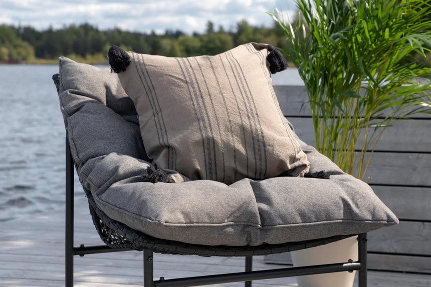 Outdoor Sofa-Set Tina aus Stahl mit Glas Tischplatte in Schwarz/Grau von Venture Home – Bild 32