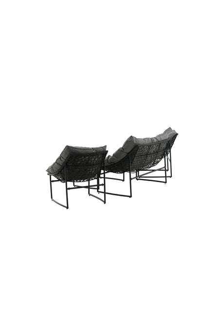 Outdoor Sofa-Set Tina aus Stahl mit Glas Tischplatte in Schwarz/Grau von Venture Home – Bild 5