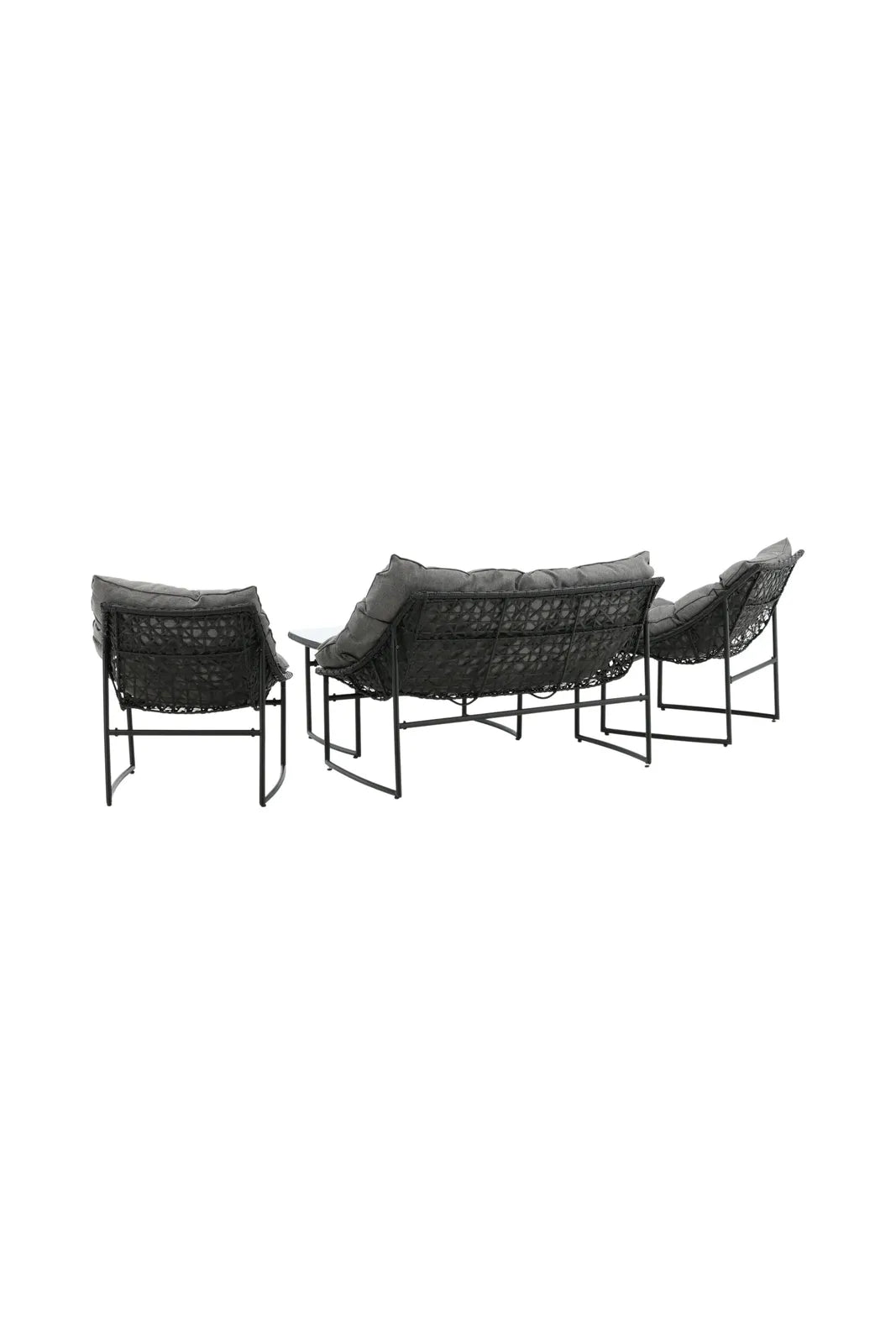 Outdoor Sofa-Set Tina aus Stahl mit Glas Tischplatte in Schwarz/Grau von Venture Home – Bild 6