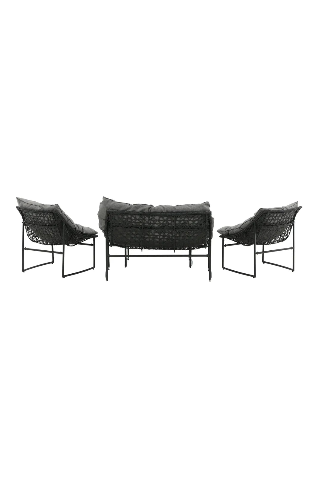 Outdoor Sofa-Set Tina aus Stahl mit Glas Tischplatte in Schwarz/Grau von Venture Home – Bild 7