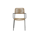 Outdoor Stuhl Lindos aus Polyesterseil und Stahl in Schwarz/Braun - ZEN ZONE Furniture