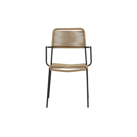 Outdoor Stuhl Lindos aus Polyesterseil und Stahl in Schwarz/Braun - ZEN ZONE Furniture