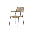 Outdoor Stuhl Lindos aus Polyesterseil und Stahl in Schwarz/Braun - ZEN ZONE Furniture