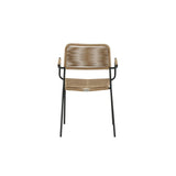 Outdoor Stuhl Lindos aus Polyesterseil und Stahl in Schwarz/Braun - ZEN ZONE Furniture