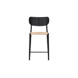 Polly Barstuhl mit Rückenlehne Schwarz / Natürliche Seil von Venture Home – Produktbild 1
