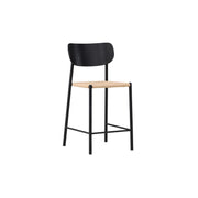 Polly Barstuhl mit Rückenlehne Schwarz / Natürliche Seil von Venture Home – Produktbild 15