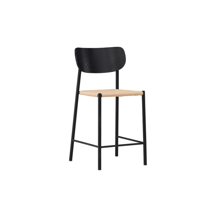 Polly Barstuhl mit Rückenlehne Schwarz / Natürliche Seil von Venture Home – Produktbild 15