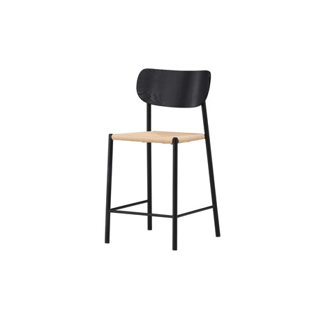 Polly Barstuhl mit Rückenlehne Schwarz / Natürliche Seil von Venture Home – Produktbild 5