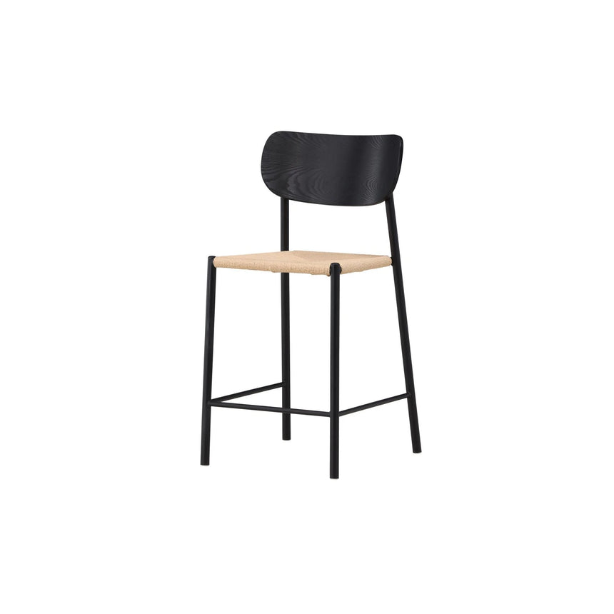 Polly Barstuhl mit Rückenlehne Schwarz / Natürliche Seil von Venture Home – Produktbild 5