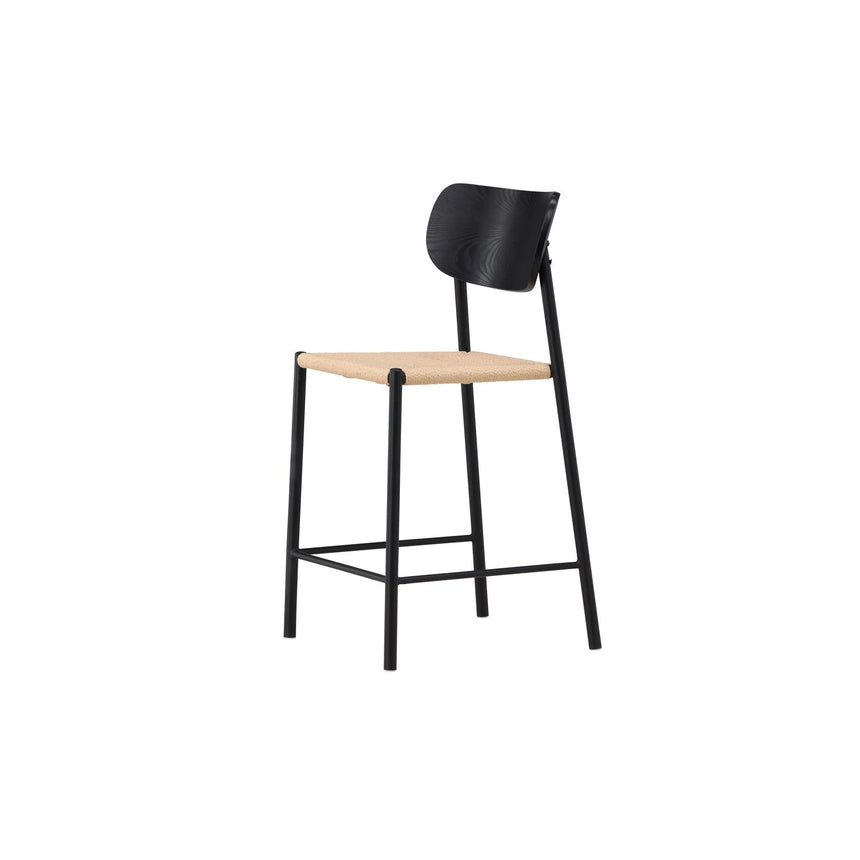 Polly Barstuhl mit Rückenlehne Schwarz / Natürliche Seil von Venture Home – Produktbild 6