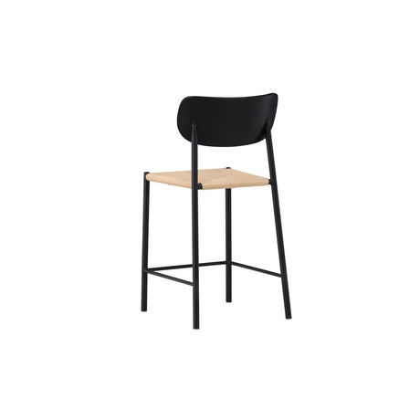 Polly Barstuhl mit Rückenlehne Schwarz / Natürliche Seil von Venture Home – Produktbild 9
