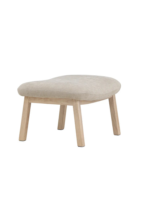 Pouf Rile aus Gummiholz in tünchenfarbenem Beige von Venture Home – Bild 2